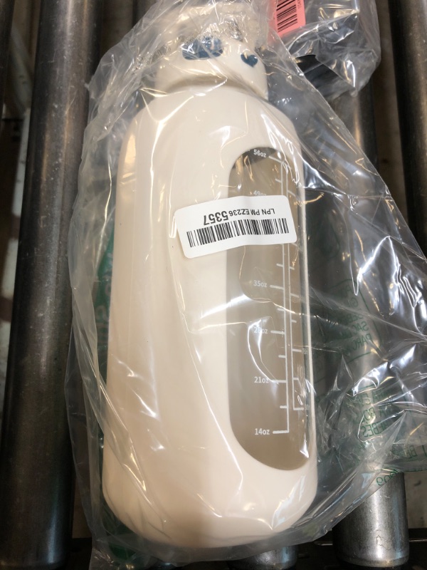 Photo 1 of SIEROZUR 64 oz Glass Water Bottle with Straw and Handle Large Sports Motivational Bottle Flask with Time Marker Leakproof Jug with Silicone Sleeve for Gym