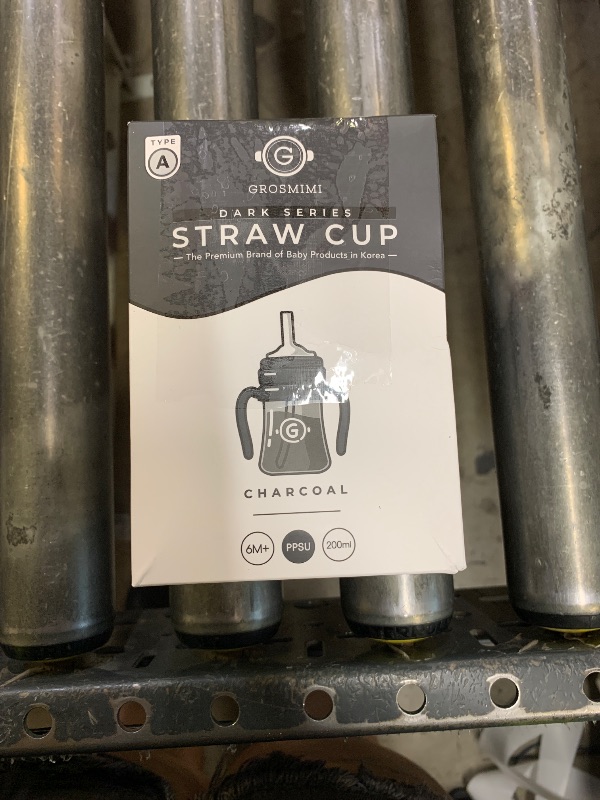 Photo 1 of GROSMIMI Spill Proof no Spill Magic Sippy Cup with Straw with Handle for Baby and Toddlers, Customizable, PPSU, BPA Free 6 oz (Charcoal)