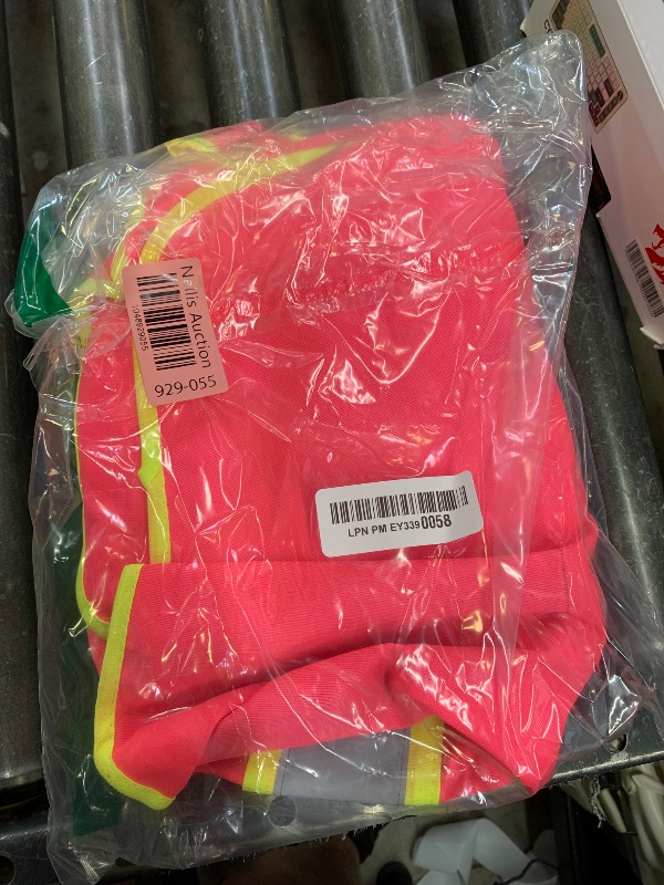 Photo 1 of FATONE Women's ANSI Class 2 High-Vis Safety Vest with Reflective Strips, Zipper Pockets & Adjustable Waist - Pink/Yellow Construction Work Vest for Warehouse Personnel, Road Crews M
