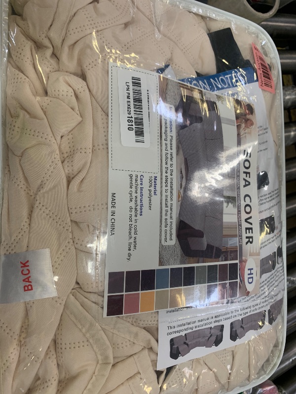Photo 1 of HDCAXKJ 100% Waterproof Reclining Sectional Couch Covers L Shape Recliner Sofa Cover Washable Quilted Soft Pet Dog Corner Recliner Slipcovers with Pockets (5 Seat Recliner Couch, Beige)