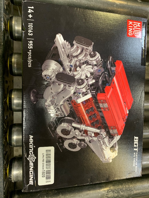 Photo 1 of Mould King W16 Engine Building Blocks Set, 10163 Combustion Engine Model That Runs, Mini Engine Build Kit for Adults with Battery and Motor, Engineering Construction STEM Toy for Boys Girl (952 Pcs)
