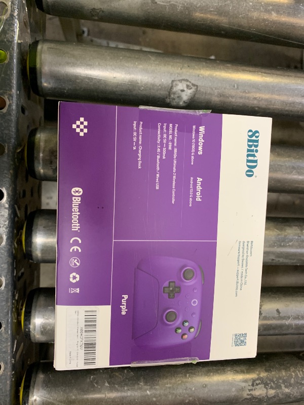 Photo 1 of 8Bitdo Ultimate 2 Wireless Gaming Controller with TMR Joysticks, Switchable Hall Effect/Tactile Triggers, 8Speed Wireless Tech, Charging Dock, RGB Fire Ring for PC & Android - Purper