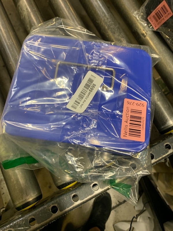 Photo 1 of ITEM IS LOCKED ---------------------------------------------------------KYODOLED Cash Box with Combination Lock,Safe Metal Box for Money,Storage Lock Box with Money Tray,7.87"x 6.30"x 3.54" Blue Medium