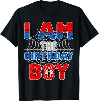 Photo 1 of Spider Web Birthday Party I'm The Birthday Boy T-Shirt - 4 Year Old
