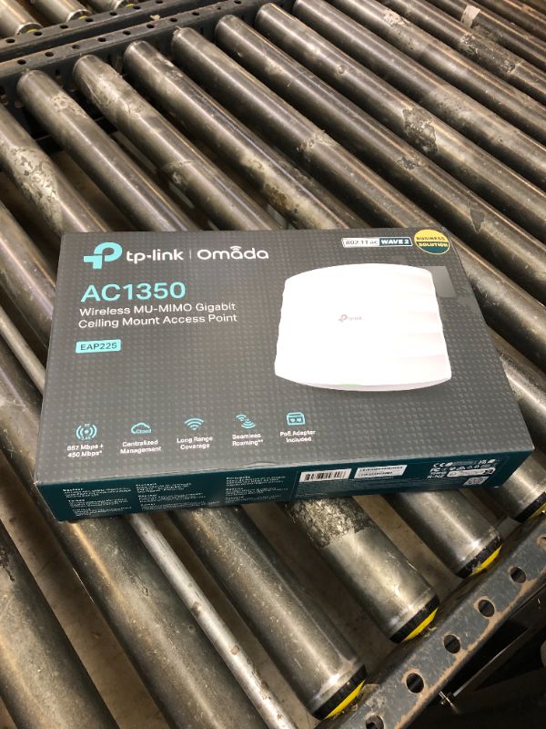 Photo 1 of TP-Link EAP225 Omada AC1350 Gigabit Wireless Access Point Business WiFi Solution w/Mesh Support, Seamless Roaming & MU-MIMO PoE Powered SDN Integrated Cloud Access & Omada App White
