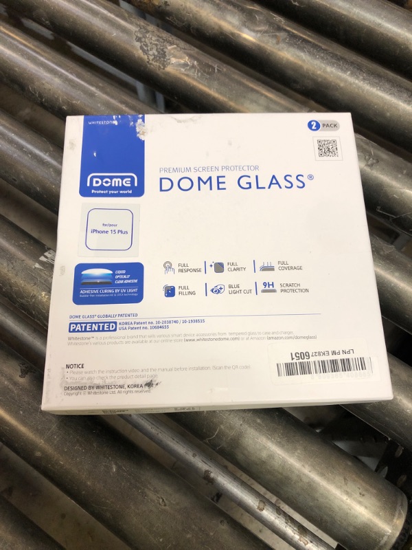Photo 1 of DOME GLASS Whitestone [Perfect Full Coverage] Tempered Glass Screen Protector for iPhone 15 Plus with UV lamp [2Pack]