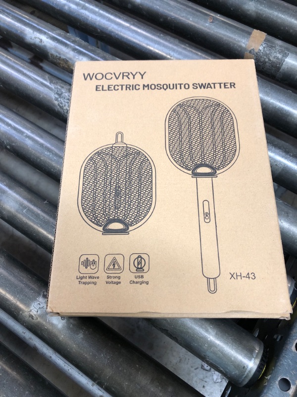 Photo 1 of WOCVRYY Electric Fly Swatter 3 in 1 Bug Zapper Racket with 4000V 1800mah Battery 5-Layer Safety Mesh 180° Foldable Electric Mosquito Swatter Suitable for Indoor or Outdoor