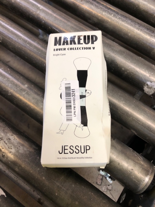 Photo 1 of Jessup Makeup Brushes Set 10pcs, Double Sided Foundation Contour Blush Highlight Blending Eyebrow Brush Eyeshadow Eyeliner Concealer Brush, Bright Cyan Cruelty Free Cosmetic Tools T500