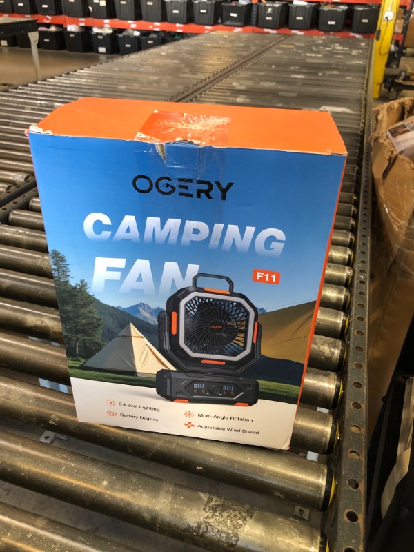 Photo 1 of OGERY 2025 Upgraded Camping Fan, Portable Rechargeable Fan with 20000mAh Battery Powered, Stronger Wind, Stepless Speed Regulation, Fast Charging for Tent, Travel, Car, Outdoor Camping Essentials
