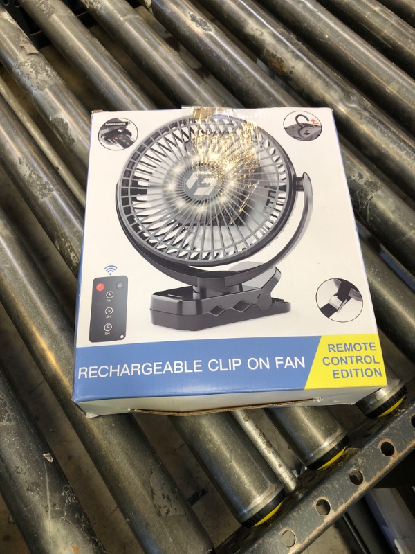Photo 1 of 24000mAh Clip on Fan for Golf Cart - 8-inch Portable Rechargeable Fans - Max Up to 150Hrs Work Time - Battery Operated Fan with LED, Remote, Timers, Hook for Office, Desk, Camping, Tent, Treadmill