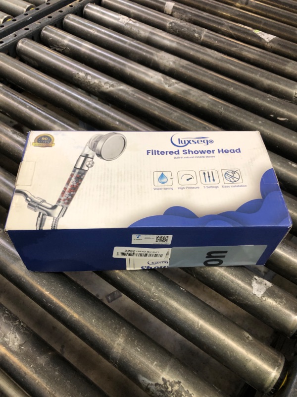 Photo 1 of Luxsego Filtered Shower Head for Hard Water with Stop, High Pressure 4-Mode Shower Heads Built-in Power Spray to Clean Corner, Tub & Pets, Water Softener Handheld Shower to Remove Chlorine & Fluoride
