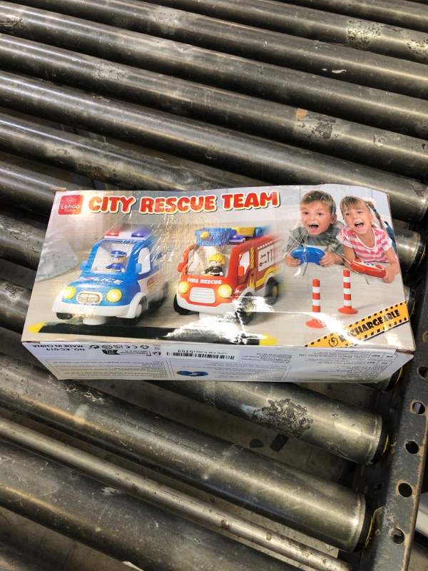 Photo 1 of Lehoo Castle Remote Control Car for Toddlers, Fire Trucks for Toddlers 3-5, Remote Control Police Car Toy with Sounds & Lights, Toys for 3+ Year Old Boys, Gifts for 3 4 5 Year Old Boys Girls