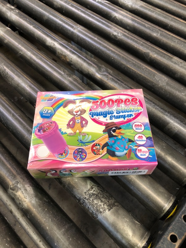 Photo 1 of Sticker Stamper and 500 Reward Stickers,18-Page Activity Books,40 Cartoon Animals,Arts and Crafts Travel Quiet Toy for Toddlers,Cute Character Refills,Teacher Praise Gifts for Girls & Boys 3+