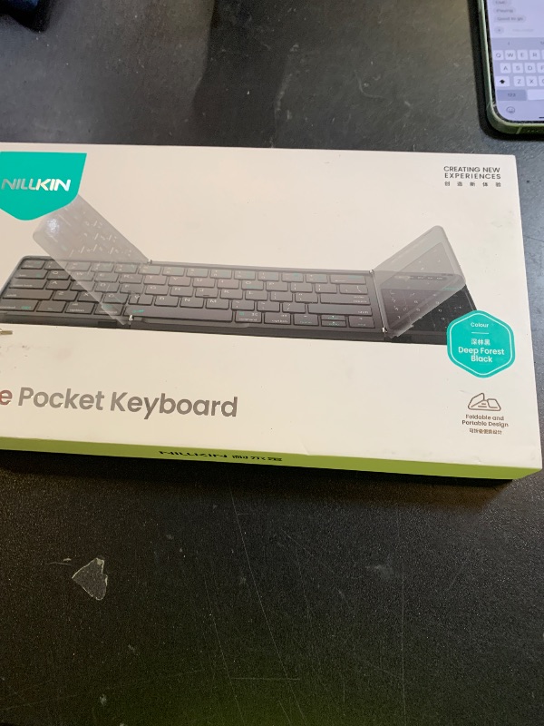 Photo 1 of Nillkin Foldable Travel Keyborad with Touchpad & Number Pad, Bluetooth Wireless Portable Folding Full Size Keyboard with Trackpad for PC Laptop iPad Tablets Smartphone, Silicone Leather Cover, Black