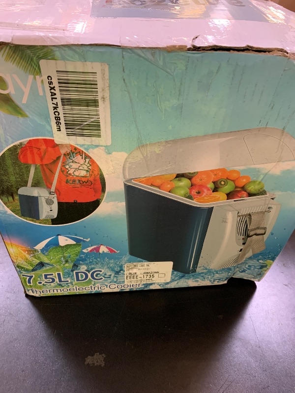 Photo 1 of CAYNEL 12V 7.5 Quart Personal Thermoelectric, 7.5 Liter Capacity, Portable Electric Cooler Warmer with 12V DC, Small Fridge for Car, RV, and Camping Use