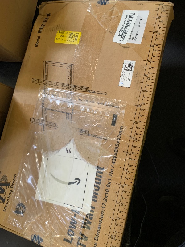 Photo 1 of Mounting Dream TV Mount Fixed for Most 42-84 Inch Flat Screen TVs, TV Wall Mount Bracket up to VESA 600 x 400mm and 132 lbs - Fits 16"/18"/24" Studs - Low Profile and Space Saving MD2163-K