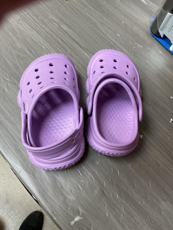Photo 1 of INMINPIN Baby Clogs Garden Shoes Newborn Infant Lightweight Breathable Beach Pool Sandals Non-Slip Baby Boys Girls Water Shower Summer Shoes Splay Naturally, Purple, 18-24 Months Infant
