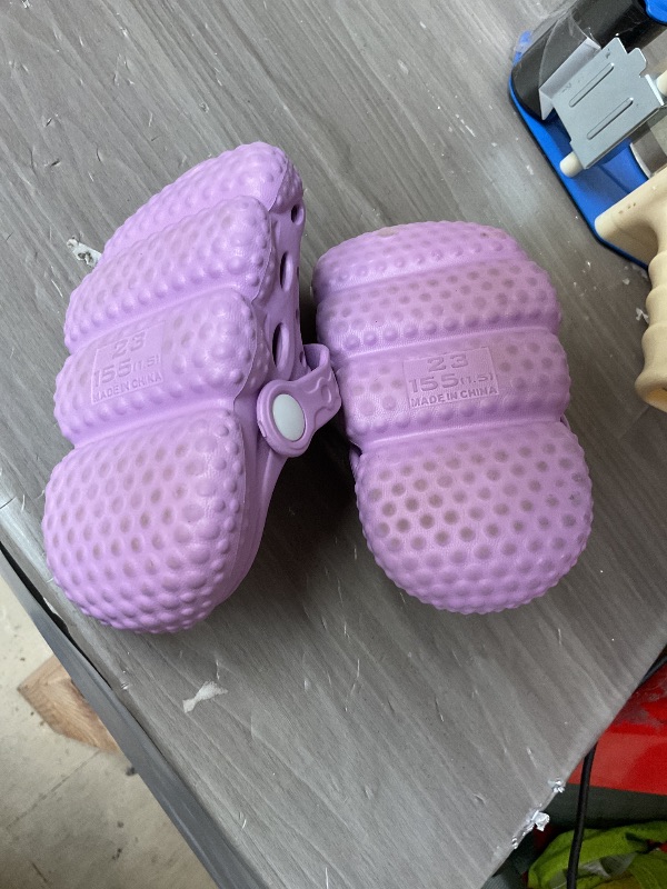 Photo 1 of INMINPIN Baby Clogs Garden Shoes Newborn Infant Lightweight Breathable Beach Pool Sandals Non-Slip Baby Boys Girls Water Shower Summer Shoes Splay Naturally, Purple, 18-24 Months Infant