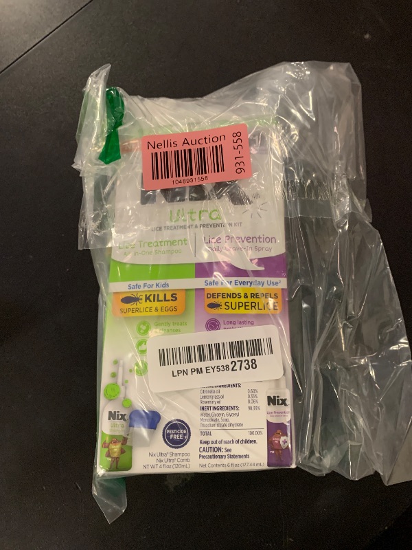 Photo 1 of Nix Lice Treatment & Prevention Kit, All-in-One Shampoo, 4 fl oz, with Lice Removal Comb and Lice Prevention Daily Leave-in Spray, 6 fl oz