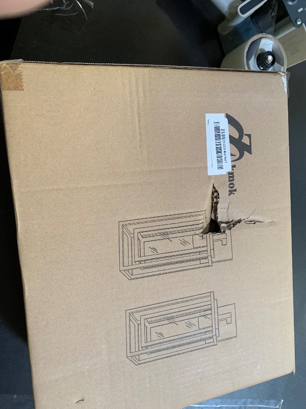 Photo 1 of 14" Outdoor Wall Light Fixtures Waterproofed Exterior Lantern W/Sturdy Rectangular Double Cage In Satin Black&Clear Tempered Glass,Sconce Mounted For House Patio,Front door,Porch,Garage Lighting 2Pack