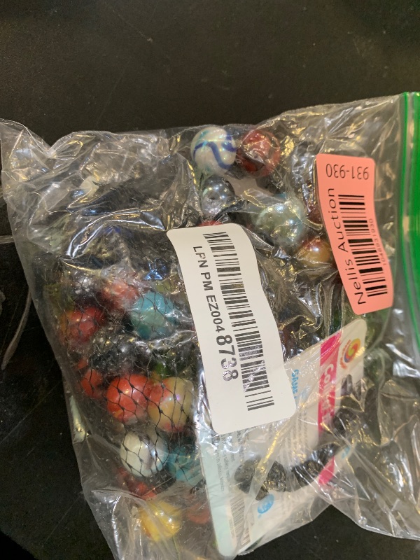 Photo 1 of Glass Marbles Bulk, Set of 50 (48 Players 5/8" and 2 Shooters) - Assorted Colors, Styles, and Multiple Finishes. Includes Game Marbles Rules, for Kids and Adults, Marbles Games
