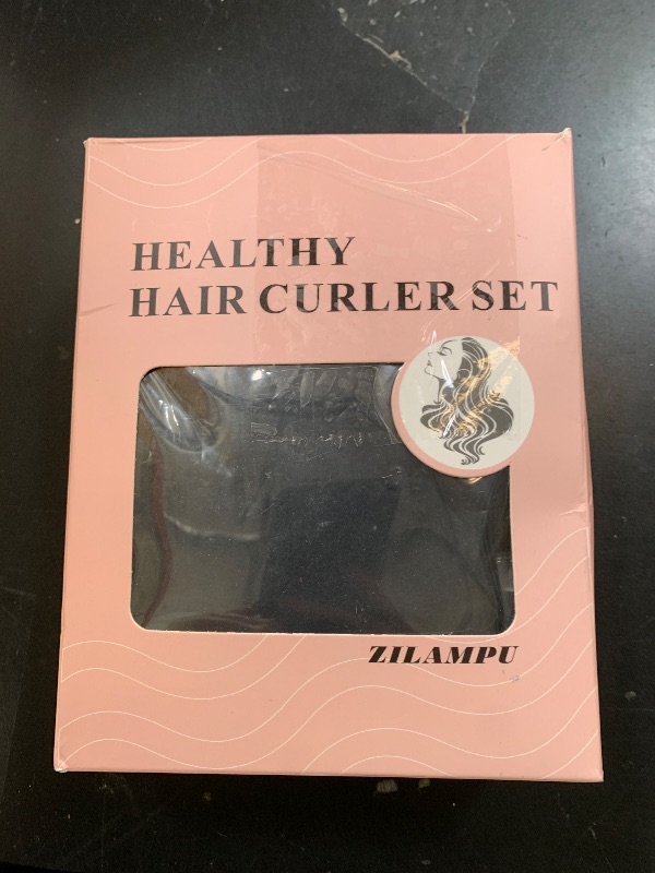 Photo 1 of ZILAMPU No Heat Curling Rod Headband, Overnight Velour Hair Curls Roller Wrap for Women with Long Hair - Black