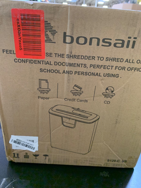 Photo 1 of Bonsaii Paper Shredder for Home Use, 8-Sheet StripCut Home Office Shredder, CD/Credit Card Shredder Machine with Overheat Protection, 3.4 Gallons Wastebasket