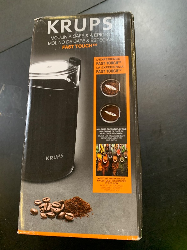 Photo 1 of KRUPS Precision Electric Coffee Grinders: 3 oz Capacity, 200W Motor, Stainless Steel Blades for Uniform Grinding of Coffee Beans, Herbs, Nuts, and Spice Grinder (Black)
