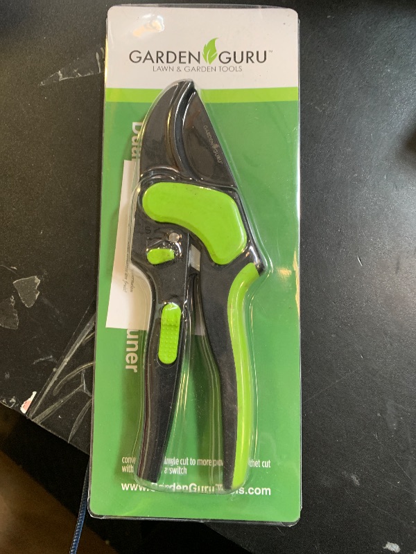 Photo 1 of GARDEN GURU 2 in 1 Ratchet Pruning Shears Clippers – 4X Cutting Power – Ratcheting Garden Anvil Pruners Scissors - Ergonomic Grip - Makes Tough Cuts Easy - Great for Seniors & Arthritic Hands