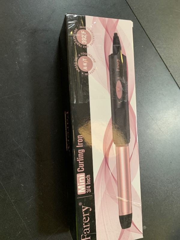 Photo 1 of FARERY Ceramic Mini Hair Curler for Short Hair, 3/4 Inch, Dual Voltage, Travel Size with Keratin & Argan Oil Infused, Curling Iron with Storage Bag