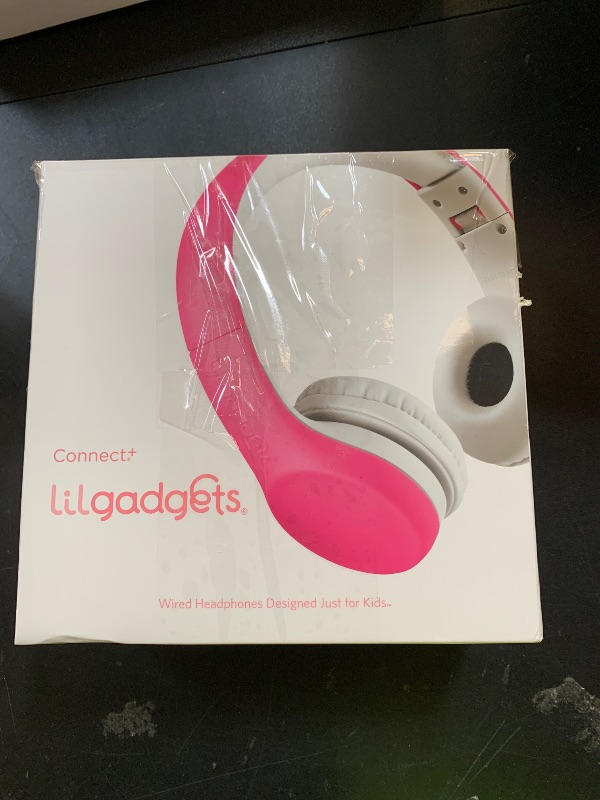 Photo 1 of LilGadgets Connect+ Girls Headphones for School Wired with Microphone, Volume Limiting for Safe Listening, Adjustable Headband, Cushioned Earpads for Comfort, Kids Headphones for School, Pink