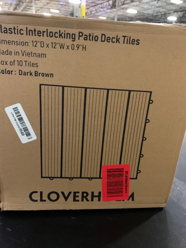 Photo 1 of 10PCS Plastic Interlocking Deck Tiles, 12x12 inches Patio Flooring, Waterproof Indoor and Outdoor Tiles All Weather for Front Porch, Backyard, Balcony, Poolside, Brown
