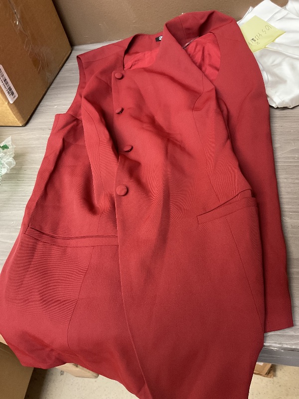 Photo 1 of PRETTYGARDEN Women's Summer Suit Vest Tops 2025 Dressy Business Casual Sleeveless Button Down Trendy Fashion Blazer Waistcoat (Red,X-Large)