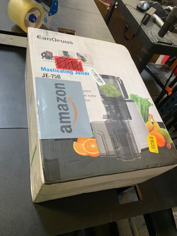 Photo 1 of Cold Press Juicer, 5.3" Wide Feed Chute Juice Extractor Machine with 400W, High Juice Yield, Slow Masticating Juicer for Whole Vegetables & Fruits, Metallic Silver