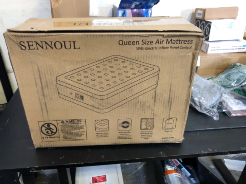 Photo 1 of SENNOUL Air Mattress Queen with Built in Pump - 2 Mins Quick Self Inflatable,16"/650lbs Max Blow Up Bed, All Night Stability No Lost Air?No Peculiar Smell for Camping,Home,Guests & Portable Travel