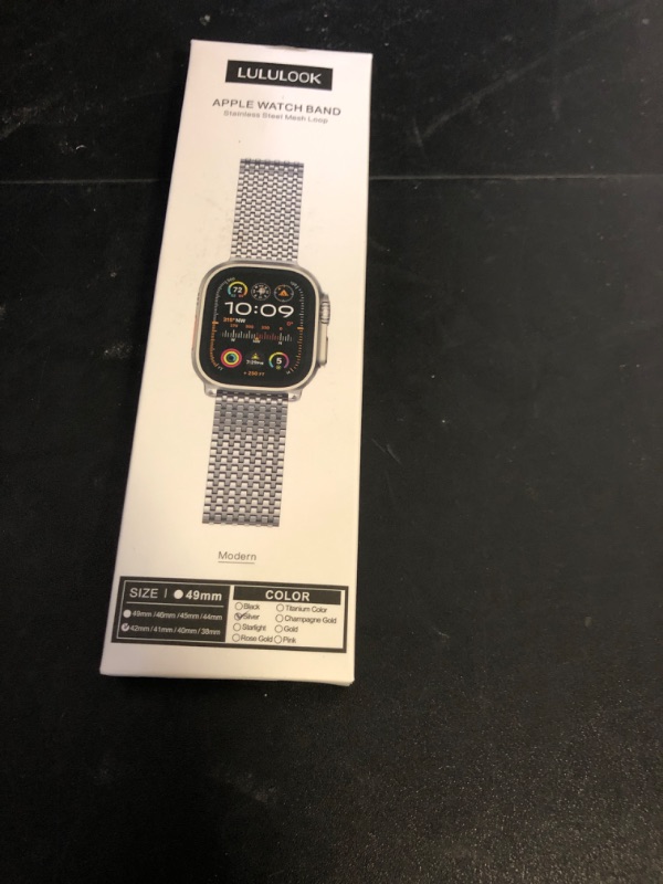 Photo 1 of LULULOOK Milanese Mesh Loop Compatible with Apple Watch Band 49/46/45/44/42/41/40/38mm for Men Women, Stainless Steel Magnetic Buckle Strap for iWatch Ultra 2 Ultra Series 10 9 8 7 6 SE 5 4 3
