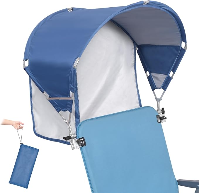 Photo 1 of Universal Chair Umbrella Canopy, UPF 50+ Sun Shade with Adjustable Clamp, Fits Most Brands’ Beach, Camping, Lawn, Tanning, Zero Gravity, Lounge & Fishing Chairs