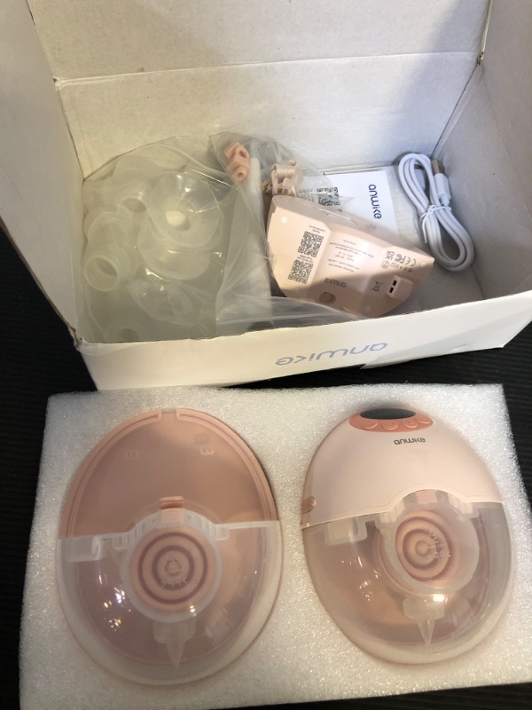 Photo 1 of Hands Free Breast Pump MY-381, Wearable Breastfeeding Pump, Rechargeable Electric Pump with Voice Prompts, 4 Modes & 12 Suction Levels – Portable, BPA-Free, Double Pack (Pink)