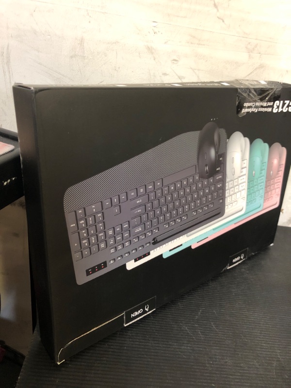 Photo 1 of Wireless Keyboard and Mouse Combo - Full-Sized Ergonomic Keyboard with Wrist Rest, Phone Holder, Sleep Mode, Silent 2.4GHz Cordless Keyboard Mouse Combo for Computer, Laptop, PC, Mac, Windows -Trueque
