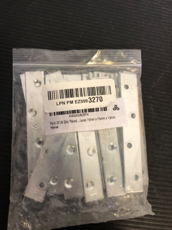 Photo 1 of 5/8" x 4" Zinc Plated Steel Mending Plate (10 Pack) with 40 Pcs 1/2 x 6 FH Screws