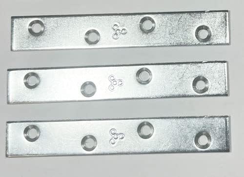 Photo 1 of 5/8" x 4" Zinc Plated Steel Mending Plate (10 Pack) with 40 Pcs 1/2 x 6 FH Screws