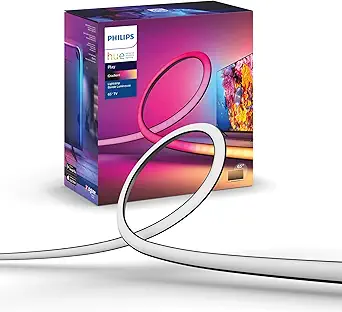 Photo 1 of Philips Hue Play Gradient 65" Smart TV Light Strip, Flowing Color-Changing LED Strip Lights, Multicolour TV Backlight Sync with Music and Gaming, Requires Bridge & Sync Box, Control with App and Voice
