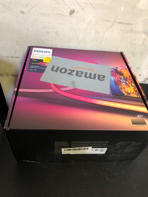 Photo 1 of Philips Hue Play Gradient 65" Smart TV Light Strip, Flowing Color-Changing LED Strip Lights, Multicolour TV Backlight Sync with Music and Gaming, Requires Bridge & Sync Box, Control with App and Voice
