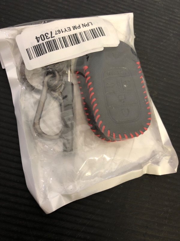 Photo 1 of COREION Key fob protective cover suitable for Honda 2022-2025 with Accord Civic HR-V CR-V Pilot Smart Remote Key (Black leather red line 2 pcs)