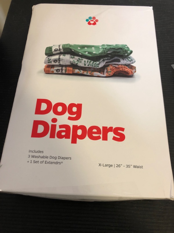 Photo 1 of Pet Parents® Washable Dog Diapers (3pack) + Extendrs® of Durable Doggie Diapers, Premium Dog Diapers Female (X-Large, Daisy)