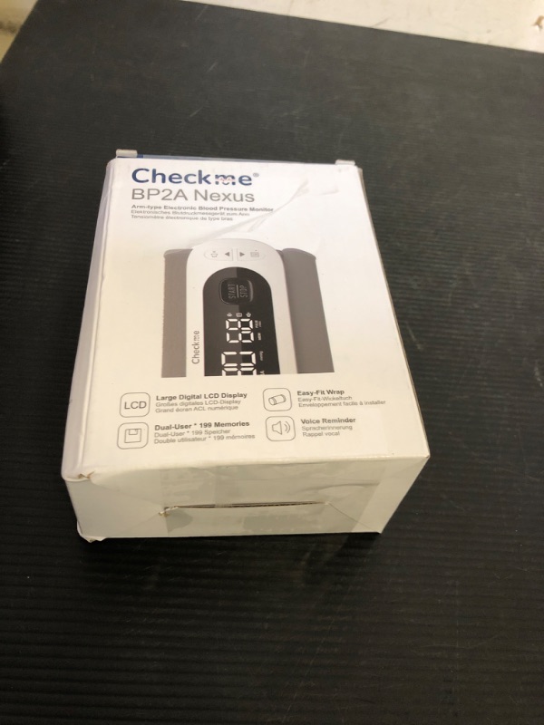 Photo 1 of Checkme Rechargeable Blood Pressure Monitor, Large Screen BP Machine with Bluetooth, Voice Guided, Dual User Memory (2 * 199), Adjustable Large Cuff, Unlimited Data Stored in APP for iOS & Android