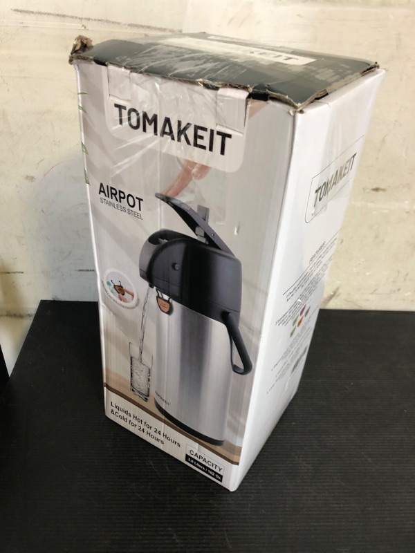 Photo 1 of Airpot Coffee Dispenser Thermal with Pump,3L/102 Oz Insulated Stainless Steel Large Airpot Coffee Carafe Lever Action for Hot/Cold Water,Thermal Carafe for Hot Cocoa for Parties