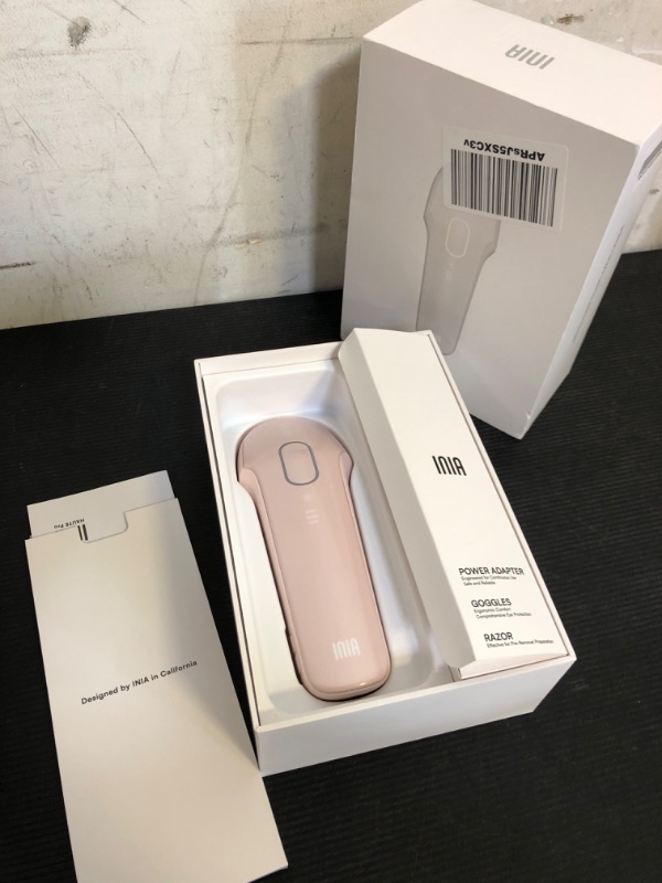 Photo 1 of INIA Laser Hair Removal with Ice-Cooling Care for Women and Men, HAUTE Pro Painless at-Home IPL Hair Remover for Coarse Hair in Bikini All Body Areas, Latest Generation for Effective Results (Pink)
