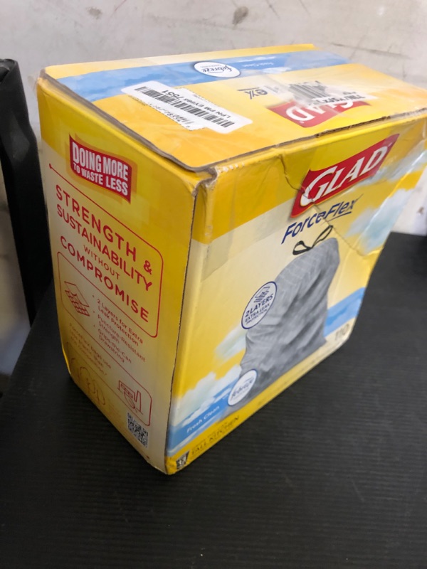 Photo 1 of Glad Tall Kitchen Drawstring Trash Bags - Odorshield 13 Gallon White Trash Bag, Febreze Fresh Clean, 110 Count