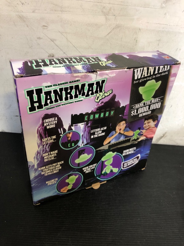 Photo 1 of Fotorama Hankman Glow, Magnetic Hangman Mystery Word Guessing Game for Kids & Families, Glow in The Dark Travel Game, Guess Who Before Hank Falls